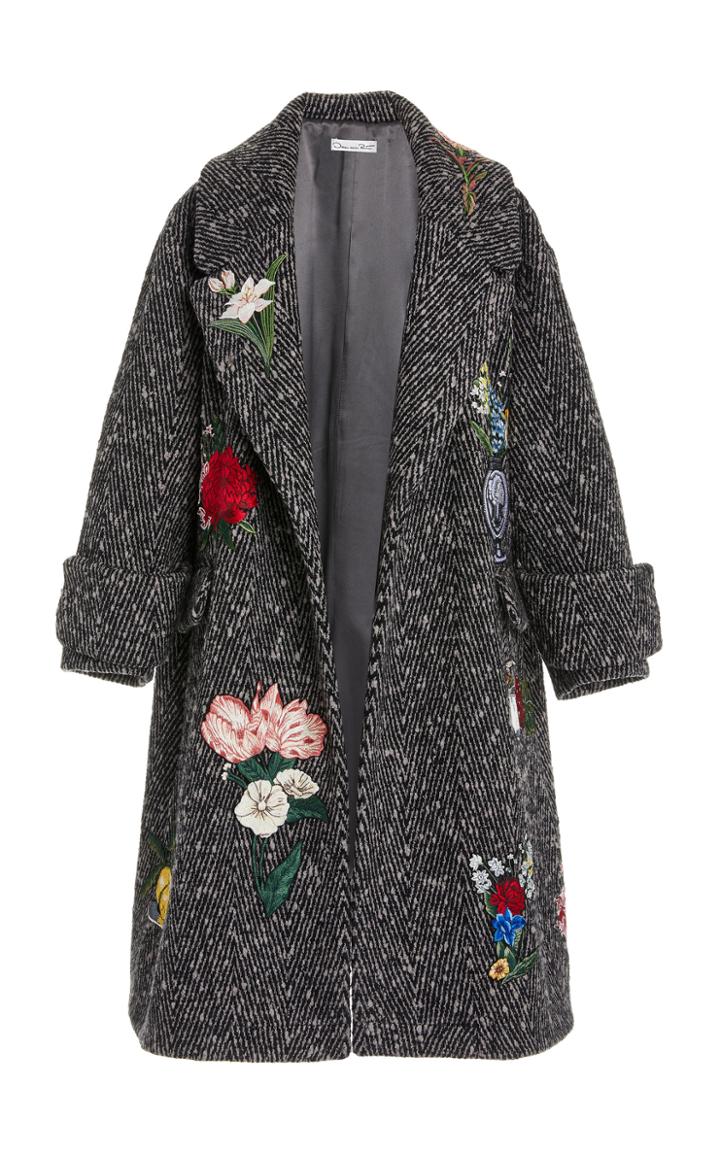 Moda Operandi Oscar De La Renta Patchwork Wool-blend Coat