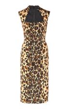 Mugler Leopard Cotton-blend Sculpting Dress
