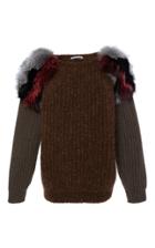 Agnona Fox Fur Patch Sweater