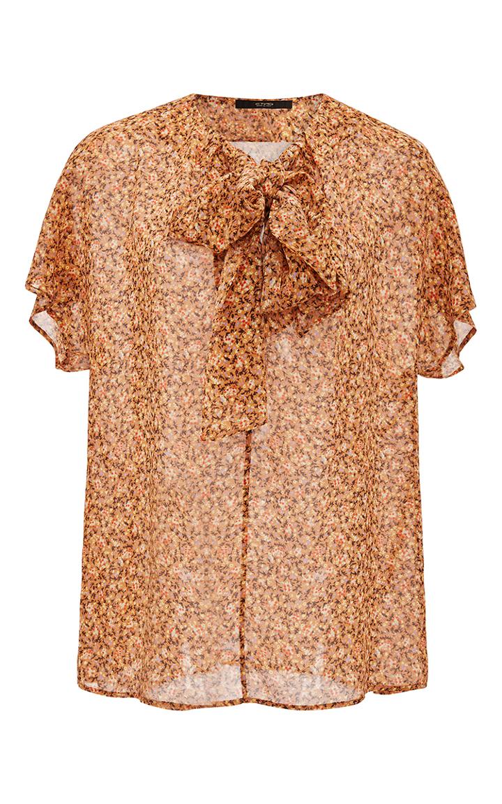 Etro Floral Tie Neck Chiffon Blouse