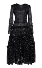 Moda Operandi Anas Jourden Laced Polka-dot Print Midi Dress Size: 36