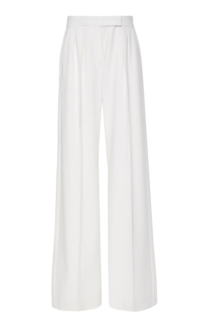 Max Mara Villar Fringed Wool Wide-leg Pants