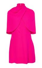 Brandon Maxwell Cape Top Silk Mini Dress