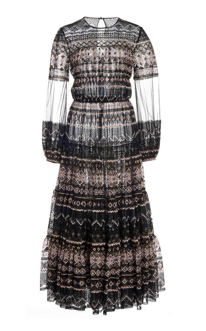 Moda Operandi Ralph & Russo Shetland Tulle Gathered Tiered Midi Dress
