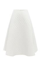 Lee Mathews Olive Quilted Cotton-blend Midi Skirt