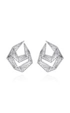 Mike Joseph White Gold And Diamond Chain Earrings