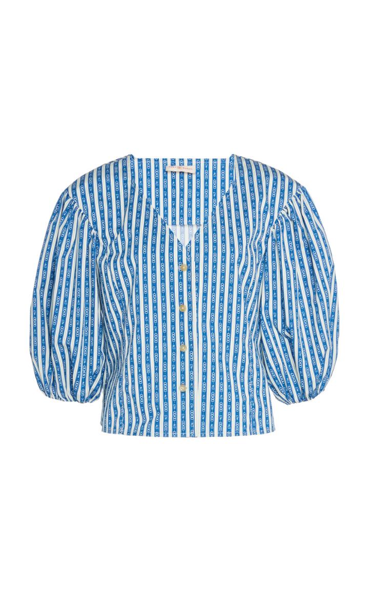 Moda Operandi Tory Burch Gemini Link Striped Cotton Top Size: 00
