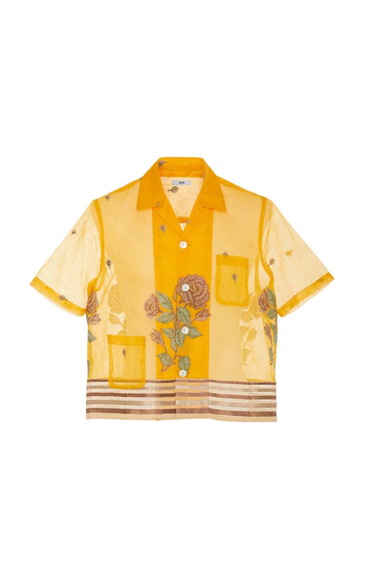 Bode Rose & Stripe Sheer Shirt