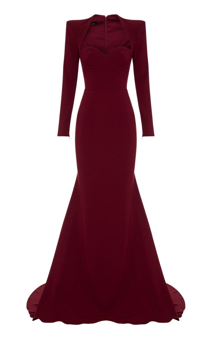 Alex Perry Ainsley Sweetheart Neck Crepe Gown