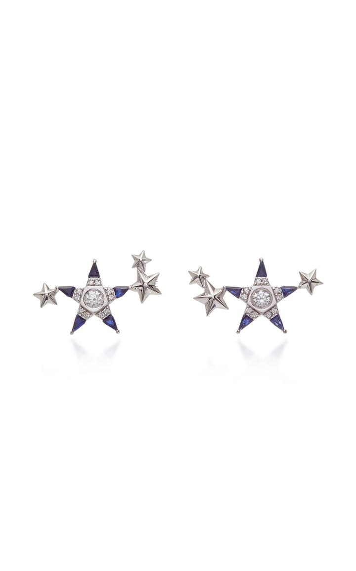 Melis Goral Mars 14k Gold, Sapphire And Diamond Earrings
