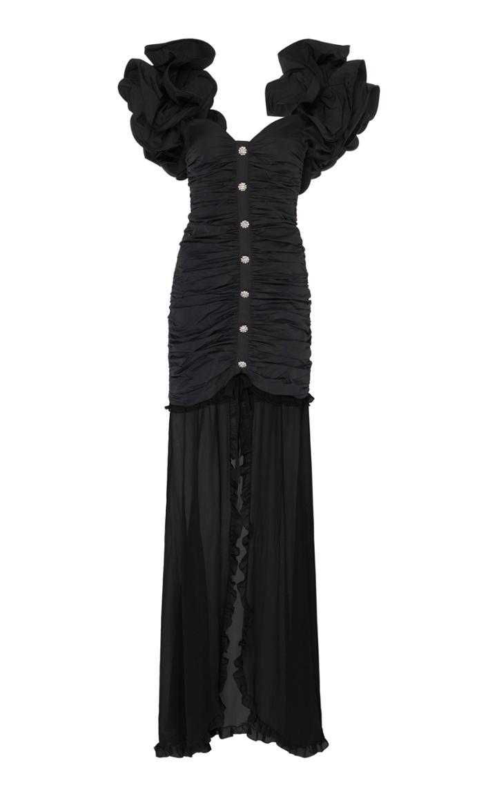 Moda Operandi Alessandra Rich Ruched Taffeta Dress Size: 36