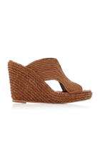 Carrie Forbes Lina Raffia Wedge Slides Size: 36