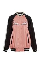 Red Valentino Embroidered Satin Bomber Jacket