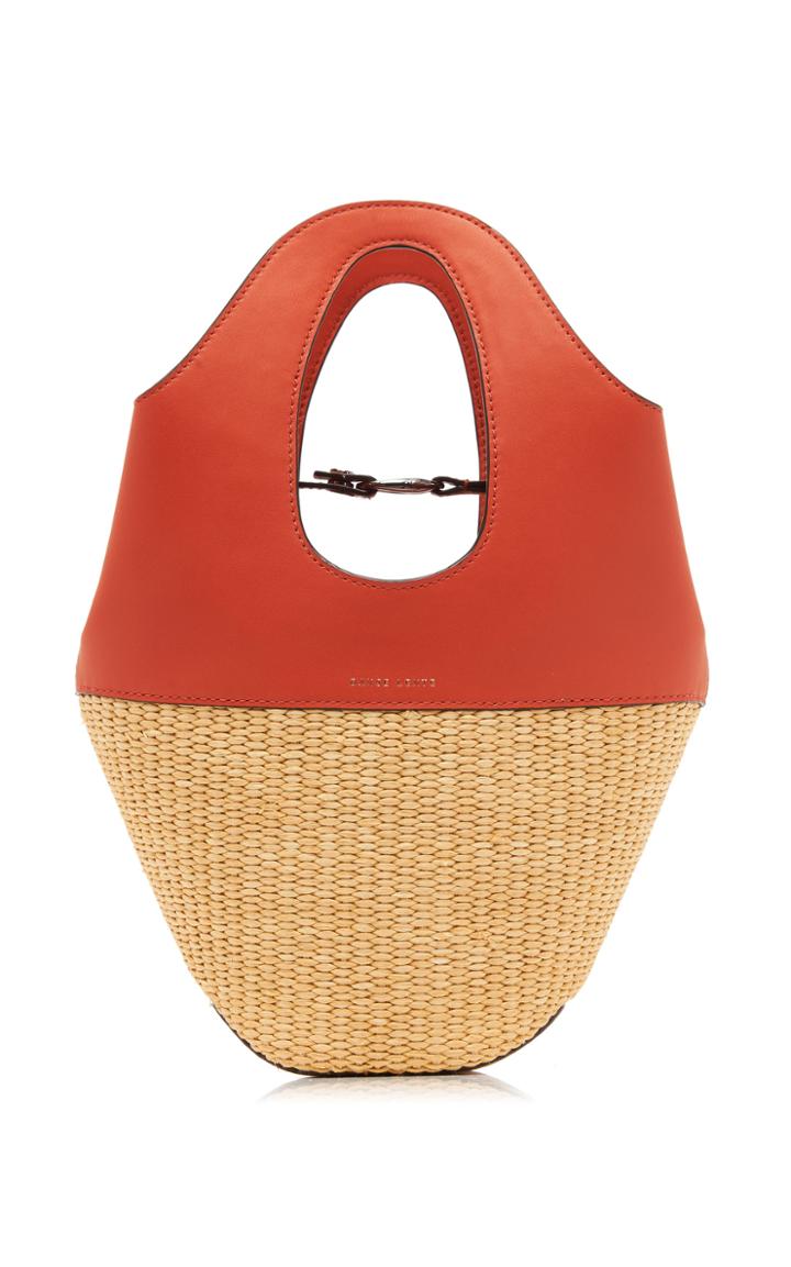 Danse Lente Small Leather And Raffia Tote