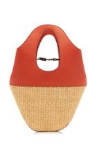 Danse Lente Small Leather And Raffia Tote