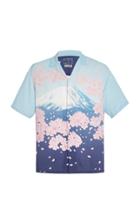 Blue Blue Japan Mt. Fuji Chirimen Shirt