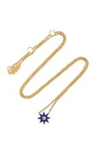 Colette Jewelry Mini Starburst 18k Gold Lapis Lazuli And Diamond Necklace