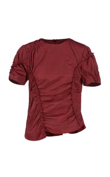 Bourie Rouched Gingham Top