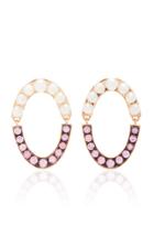 Jemma Wynne 18k Rose Gold Oval Drop Earrings With Pink Sapphires And Pearls