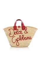 Dolce & Gabbana Blooming Logo Raffia Top Handle Tote