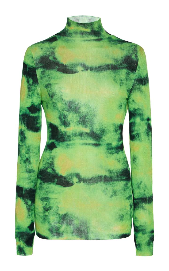 Versace Tie-dyed Silk Turtleneck Top Size: 36