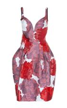 Paule Ka Floral Jacquard Embroidered Bubble Dress