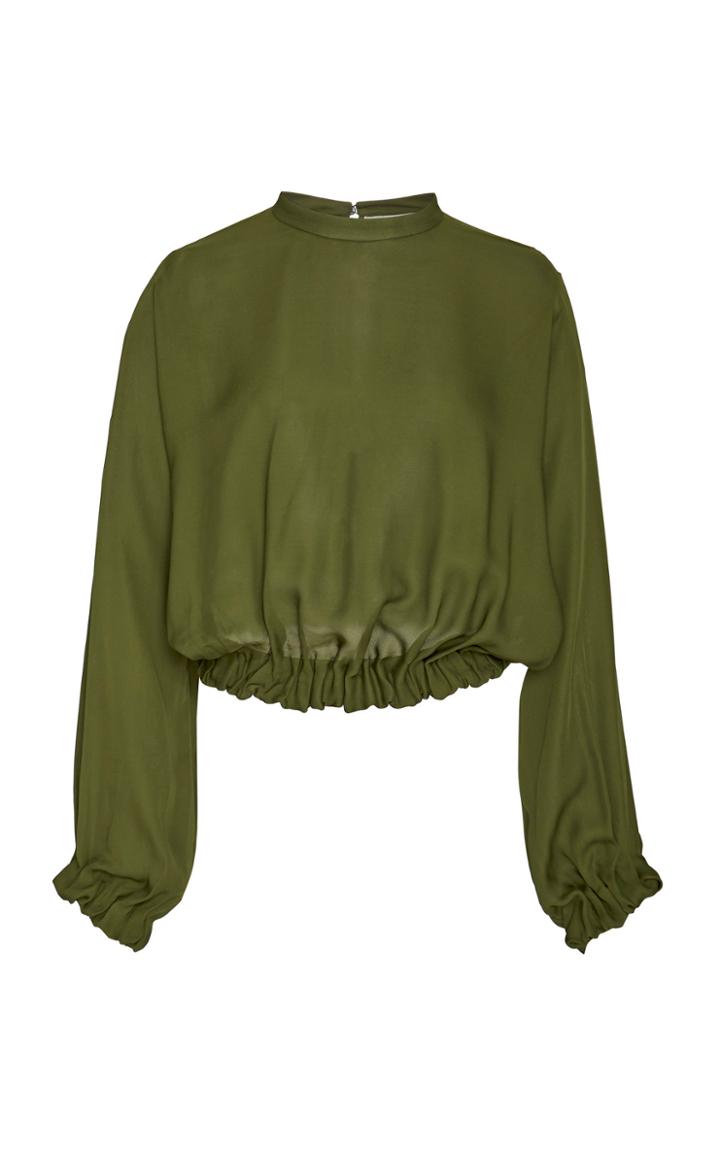 Andres Otalora Anita Silk Ruched Blouse