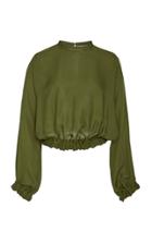 Andres Otalora Anita Silk Ruched Blouse