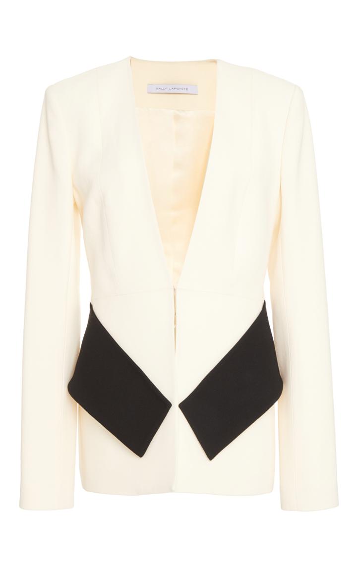 Sally Lapointe Bonded Viscose Crepe Tailored Blazer