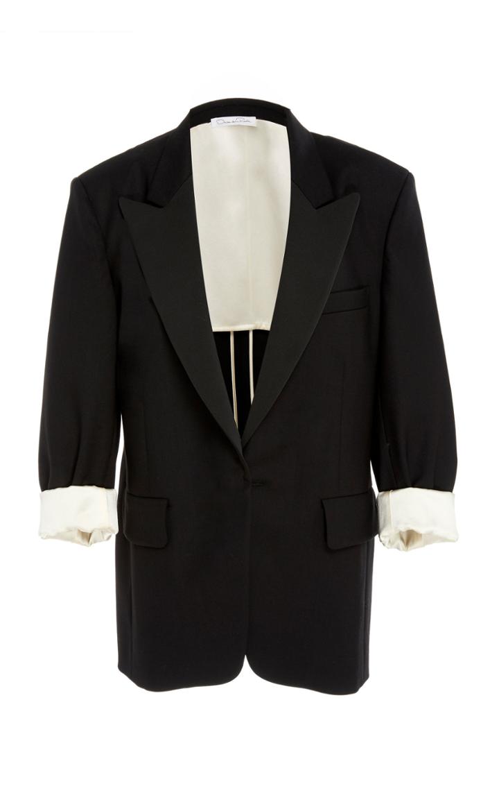 Oscar De La Renta Wool Boyfriend Blazer