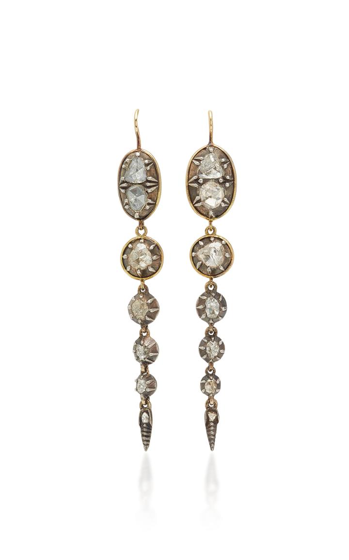 Renee Lewis 18k Gold And Diamond Waterfall Drop Earrings