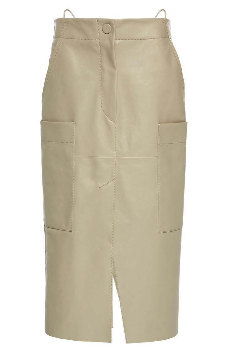 Petar Petrov Ria Leather Midi Skirt