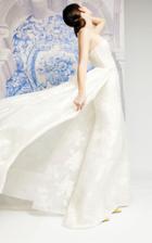 Carolina Herrera Irina Silk Strapless Floral Fil Coupe Gown With Detachable Overskirt
