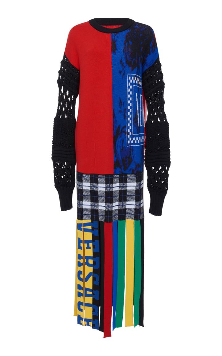 Versace Knit Fringed Dress