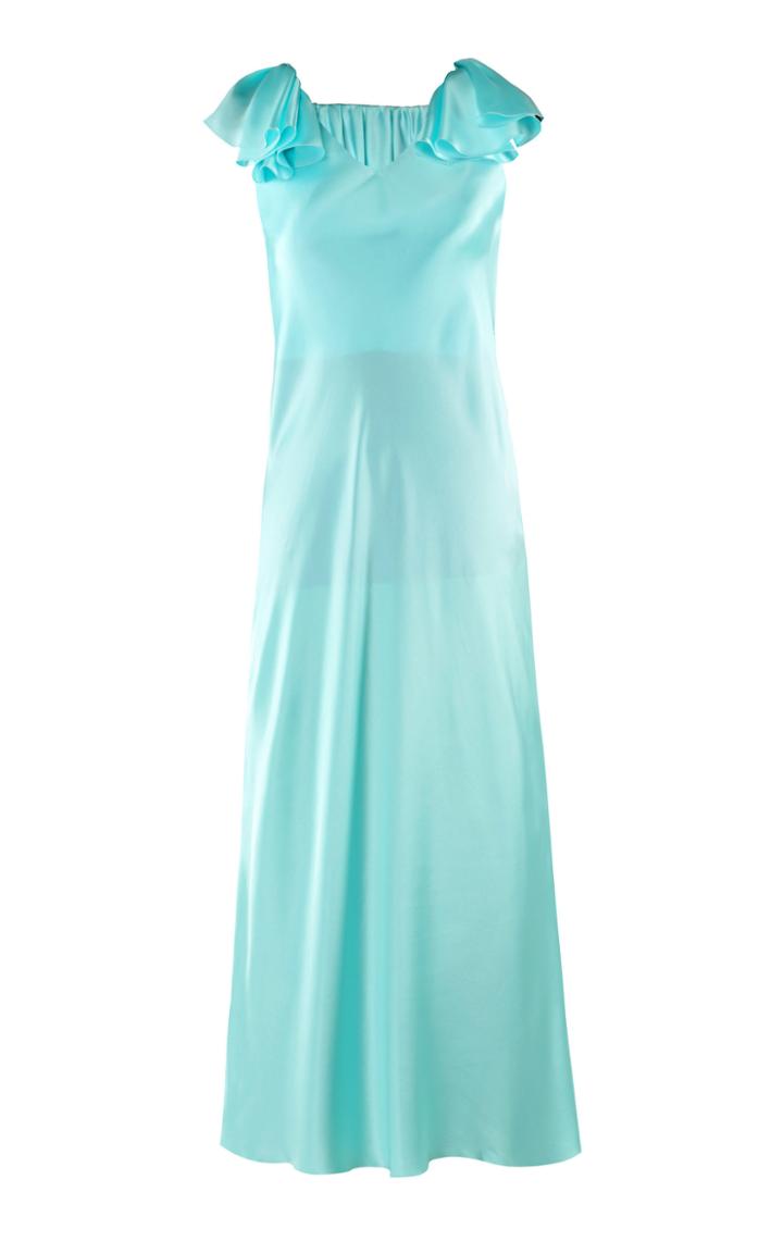 Lake Studio Flutter Sleeve Silk Midi Dress