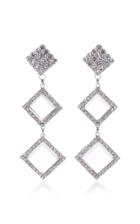 Alessandra Rich Long Diamond Crystal And Plexyglass Earrings