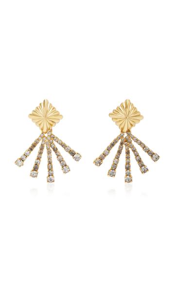 Nicole Romano 18k Gold-plated Scalloped Crystal Earrings