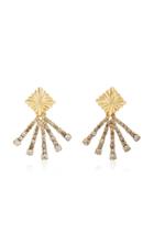Nicole Romano 18k Gold-plated Scalloped Crystal Earrings