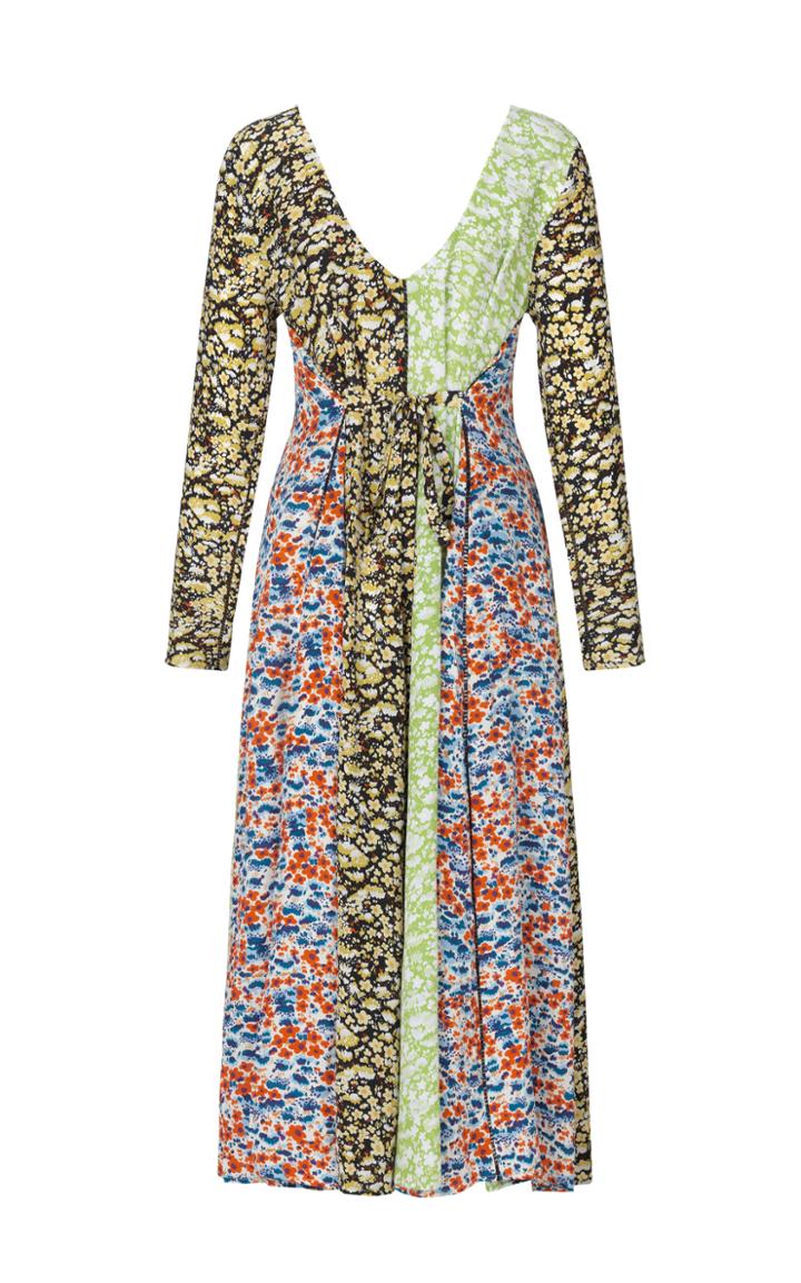 Stine Goya Maca Silk Mixed Print Midi Dress