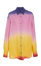 The Elder Statesman Tie-dye Button Down Linen Shirt