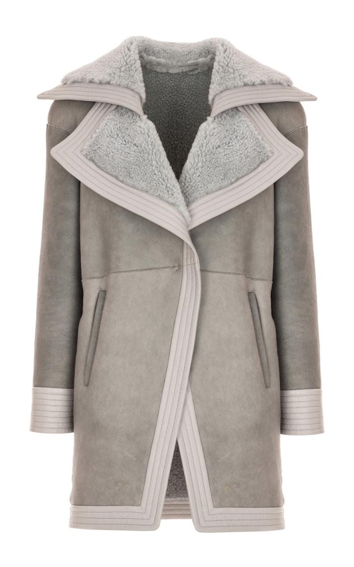 Genny Oversized Lapel Grey Coat
