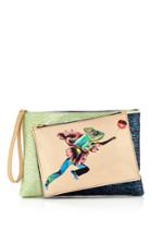 Mary Katrantzou Iggy Snakeskin Double Clutch