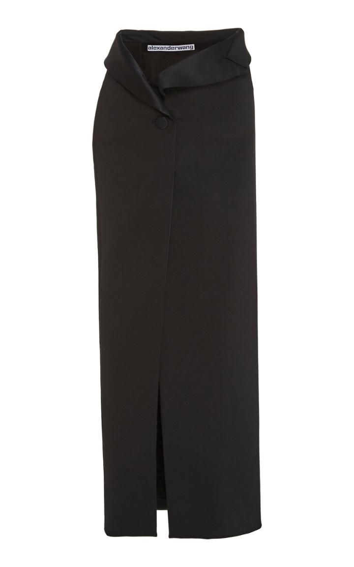 Alexander Wang Satin-trimmed Wool Maxi Skirt