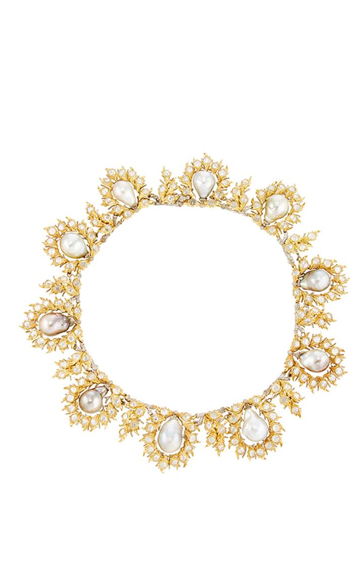 Buccellati Baroque Pearl And Diamond Necklace