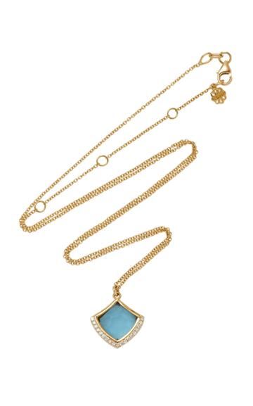 Noush Jewelry Kashan Single Blue Topaz Pendant Necklace