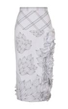 Ruban Mixed Print Decorated Pencil Skirt