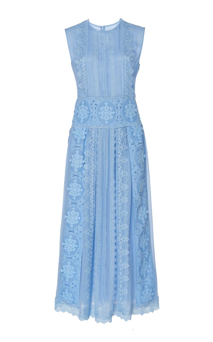 Costarellos Sleeveless Silk-chiffon Midi Dress