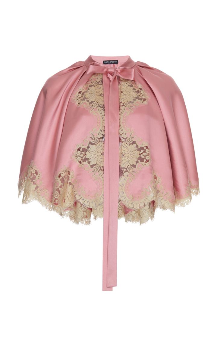 Dolce & Gabbana Satin Lace Mini Cape