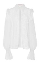 Carolina Herrera Puff-sleeve Cotton-blend Shirt