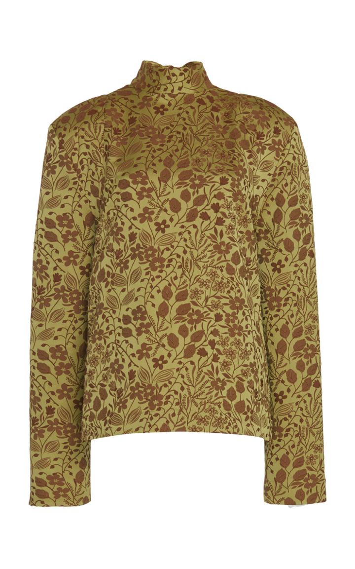Rosie Assoulin Scarf-accented Twill Blouse